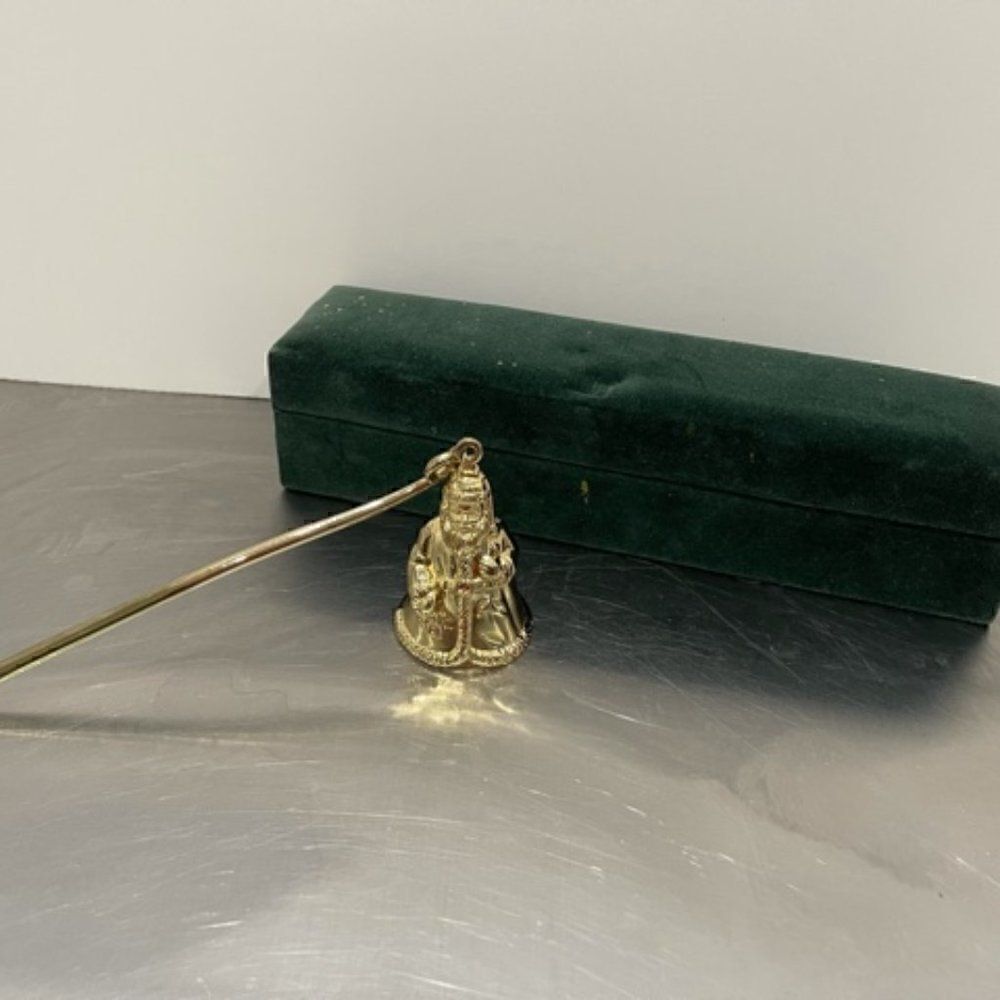 The Bombay Company Santa Claus Candle Snuffer Gold-Tone Cast Metal The Bombay Co